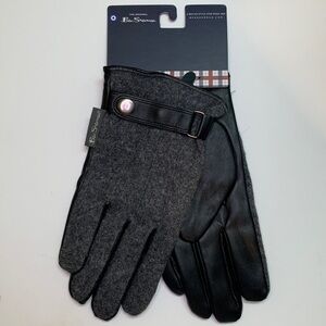 Ben Sherman Black and Gray Gloves